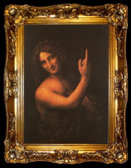 framed   Leonardo  Da Vinci Saint John the Baptist, ta009-2